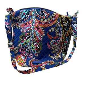Vera Bradley Iconic Hipster Romantic Paisley Crossbody Purse Royal Blue Shoulder